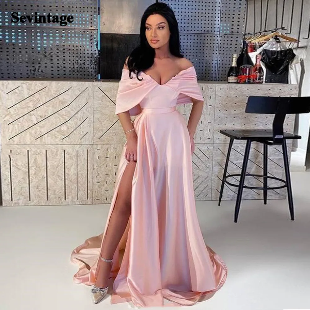 sevintage pink a line long prom