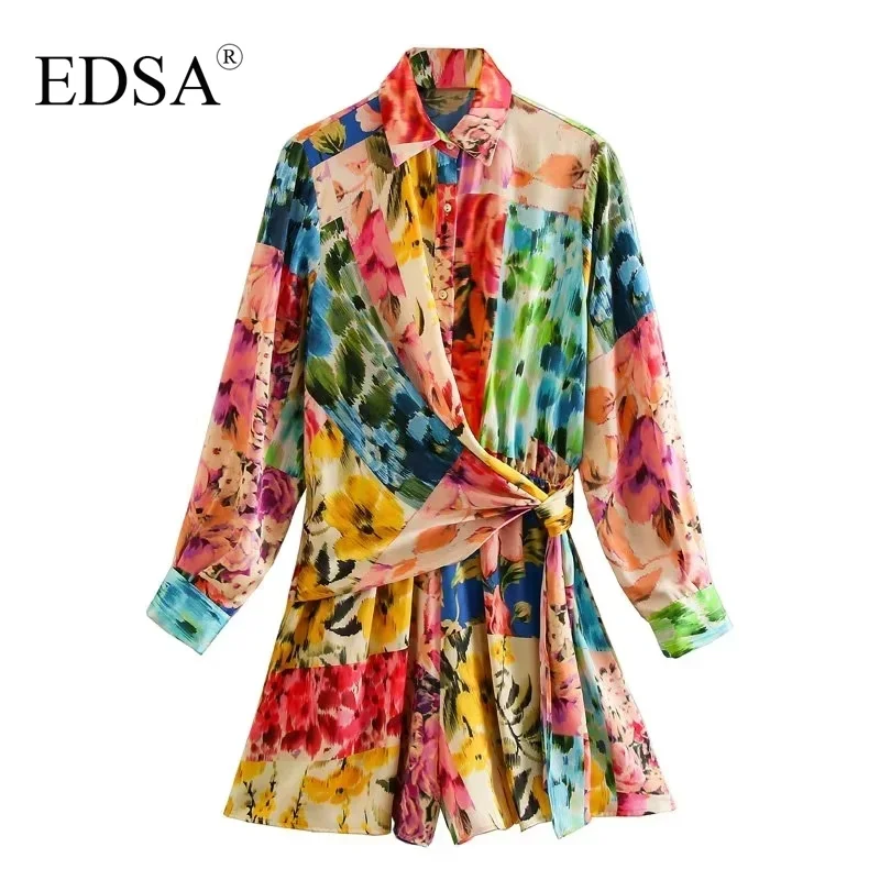 edsa women fashion patchwork print jumpsuit