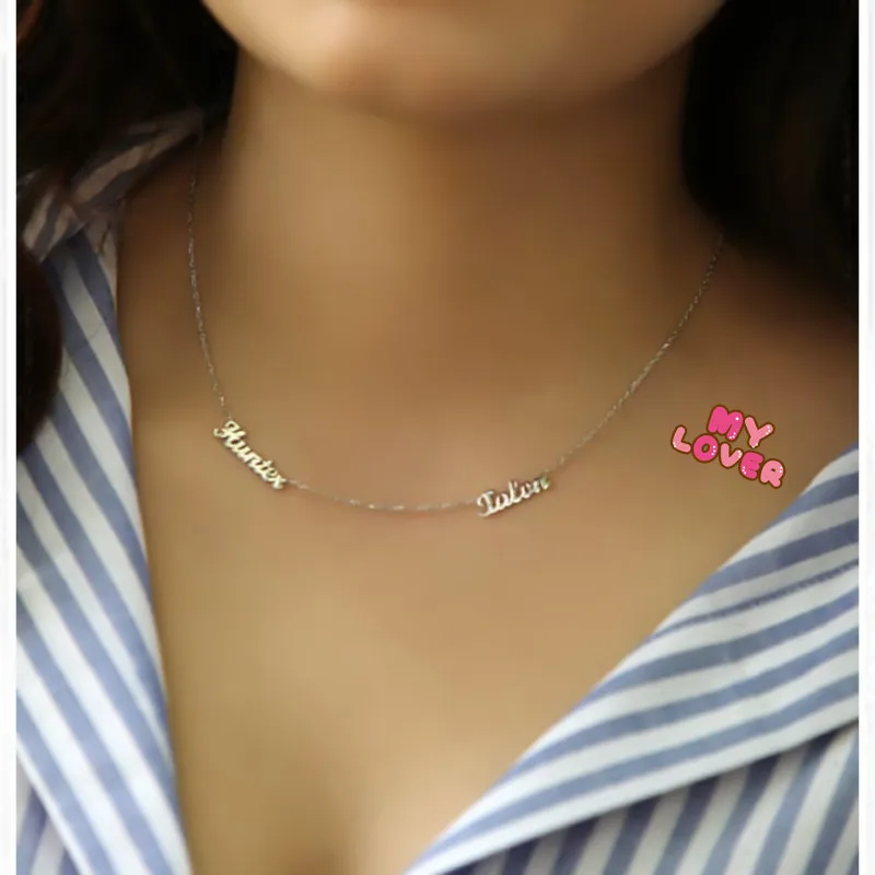 custom two nameplate necklace name pendants