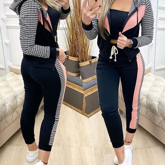 pants jumpsuits sporty hooded top and